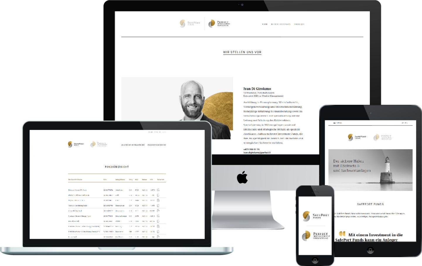 Perfect Management Services AG - Responsive Website, CMS